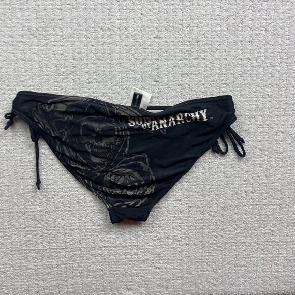 Y2K Sons Of Anarchy Women’s Skull Reaper Biker Bikini Set Sz L Black Goth Emo - Picture 9 of 14